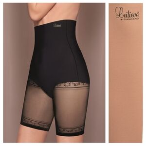 Leilieve by Manicardi Modern High-Waisted Control Shorts Italy Size Large Tan